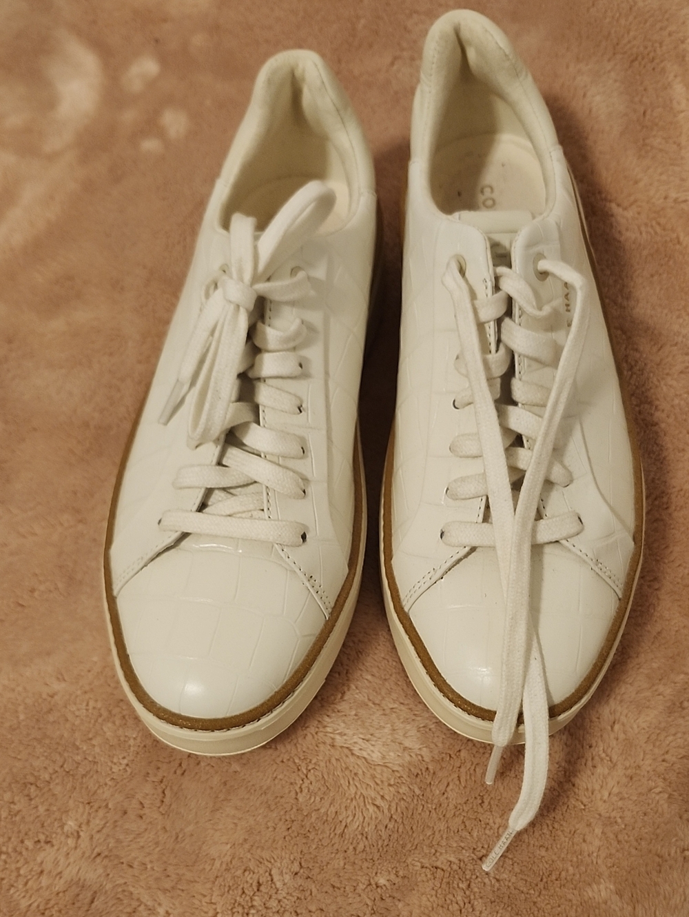 White Leather Low-Top Sneakers